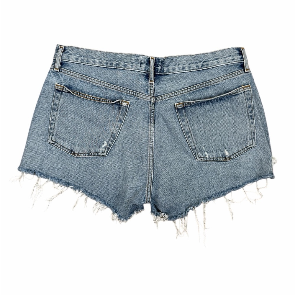 AGOLDE Shorts Women's 31 Parker Denim Distressed Frayed Hem Button Fly Festival - Picture 3 of 6